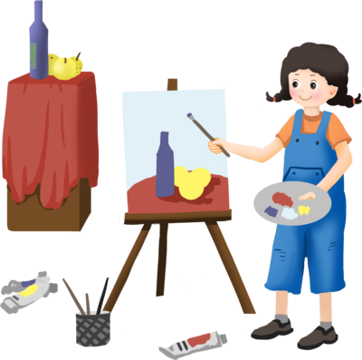 卡通风简约美术培训海报设计